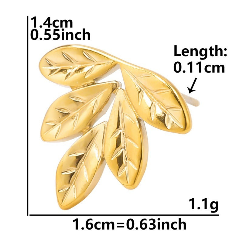 Boucles d'oreilles Feuille D'or