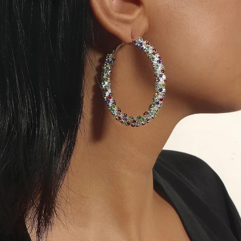 Boucles Hoop strass