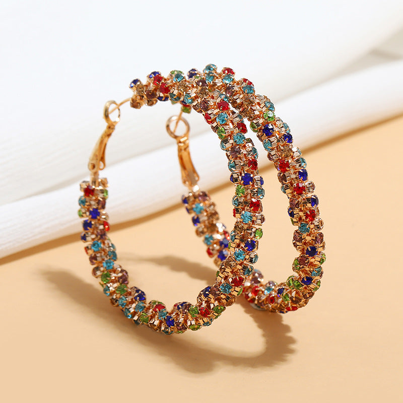 Boucles Hoop strass