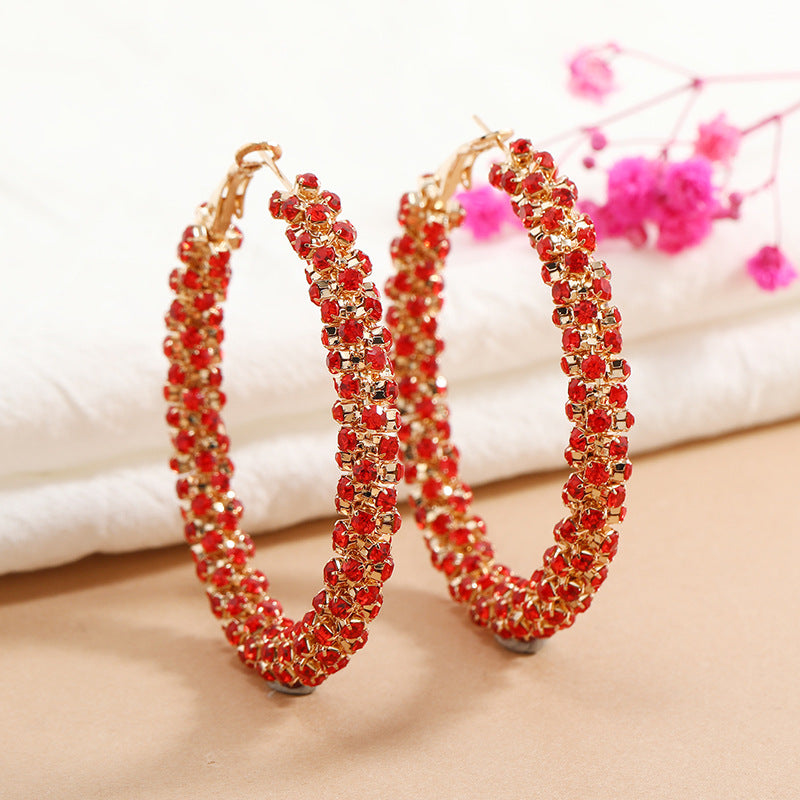 Boucles Hoop strass