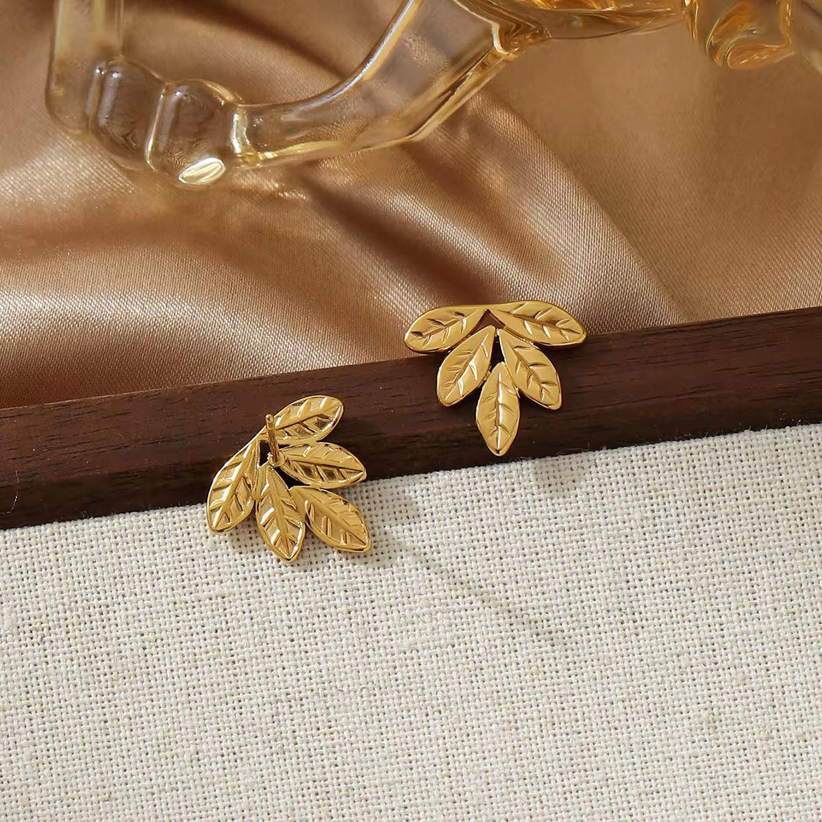 Boucles d'oreilles Feuille D'or