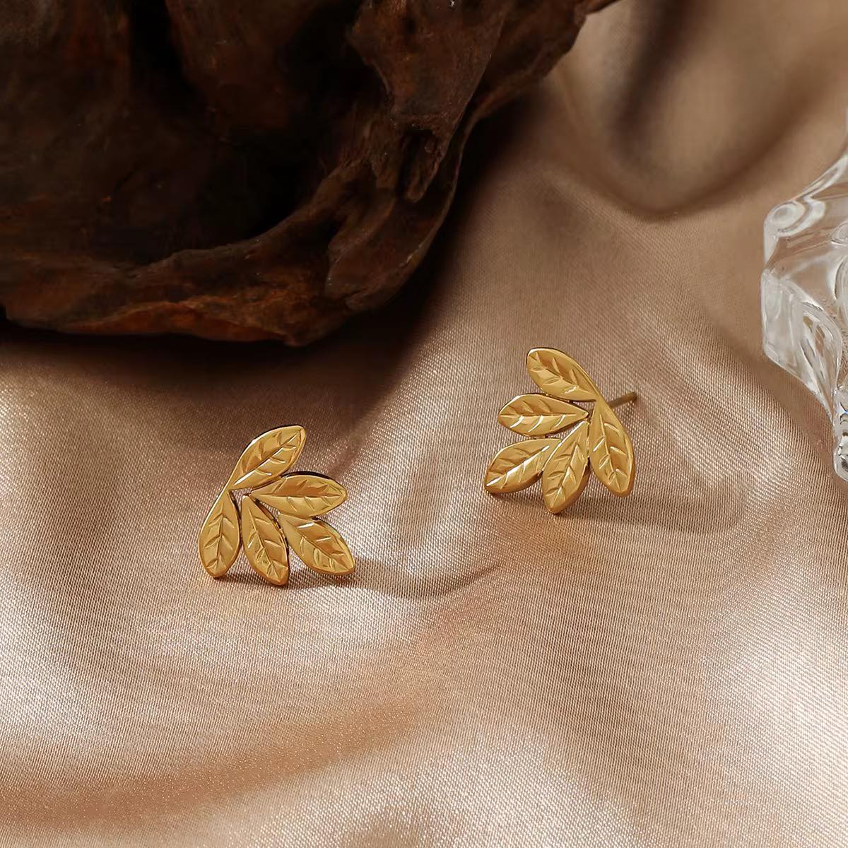 Boucles d'oreilles Feuille D'or