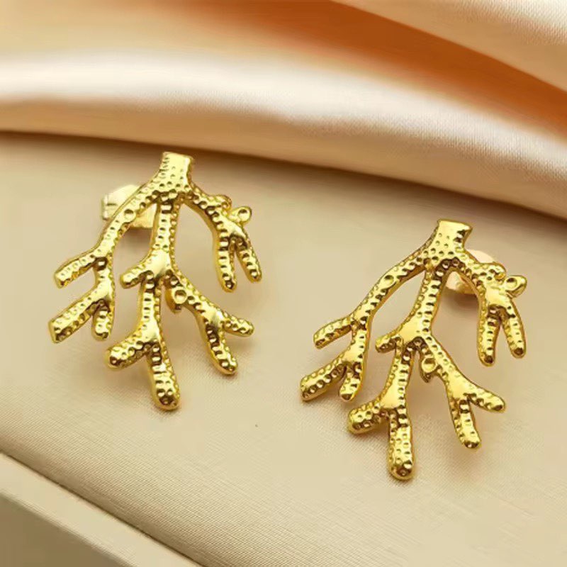 Boucles d'oreille Branche dorée