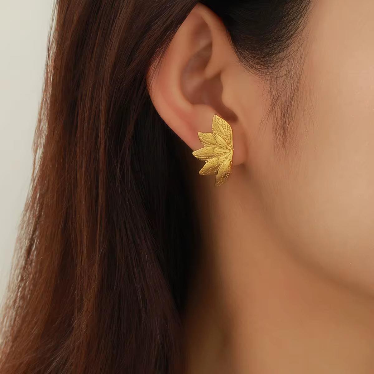 Boucles d'oreilles Feuille D'or