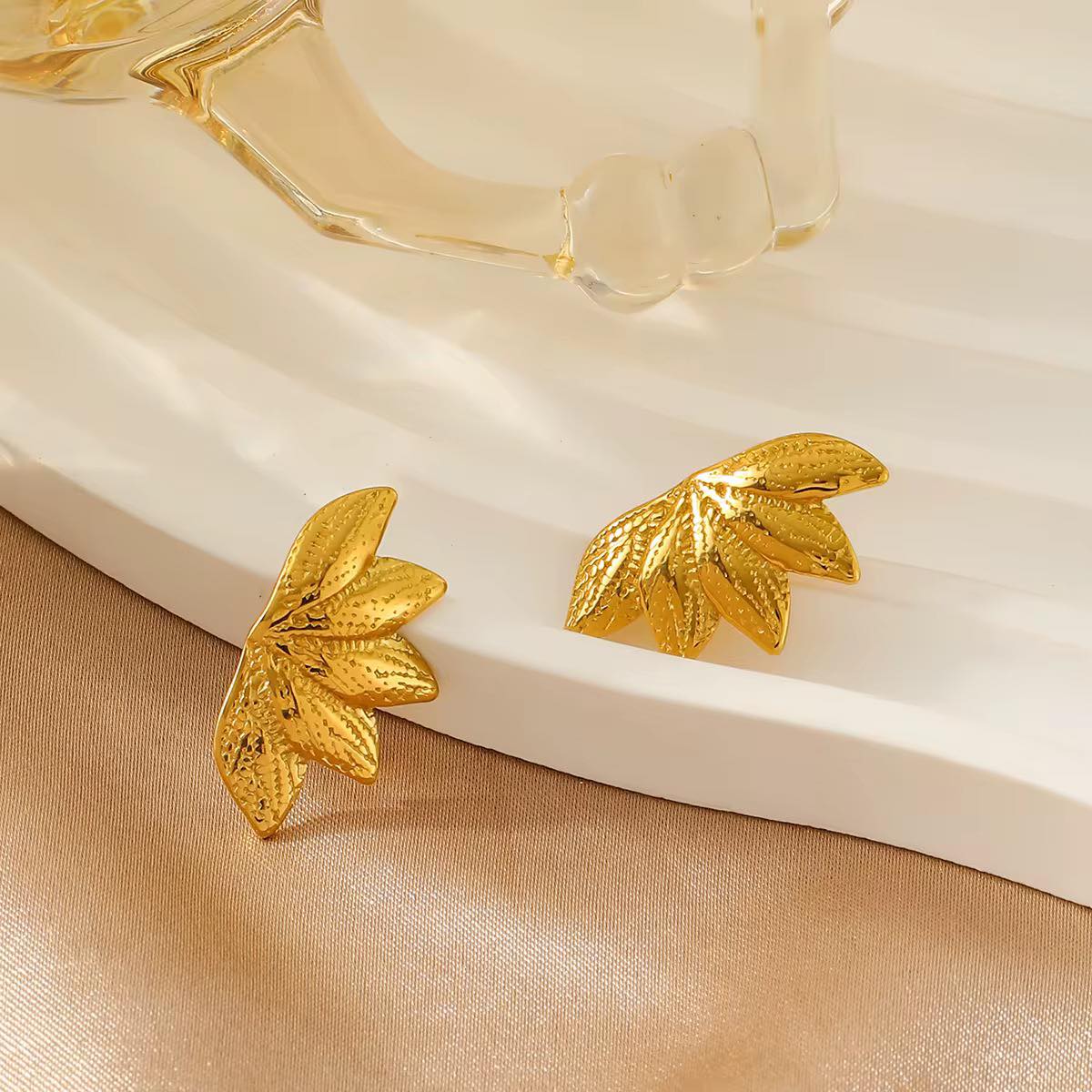 Boucles d'oreilles Feuille D'or