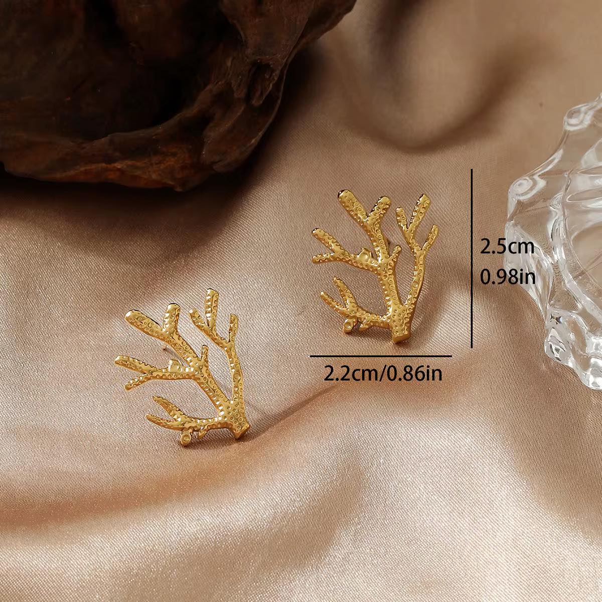 Boucles d'oreille Branche dorée