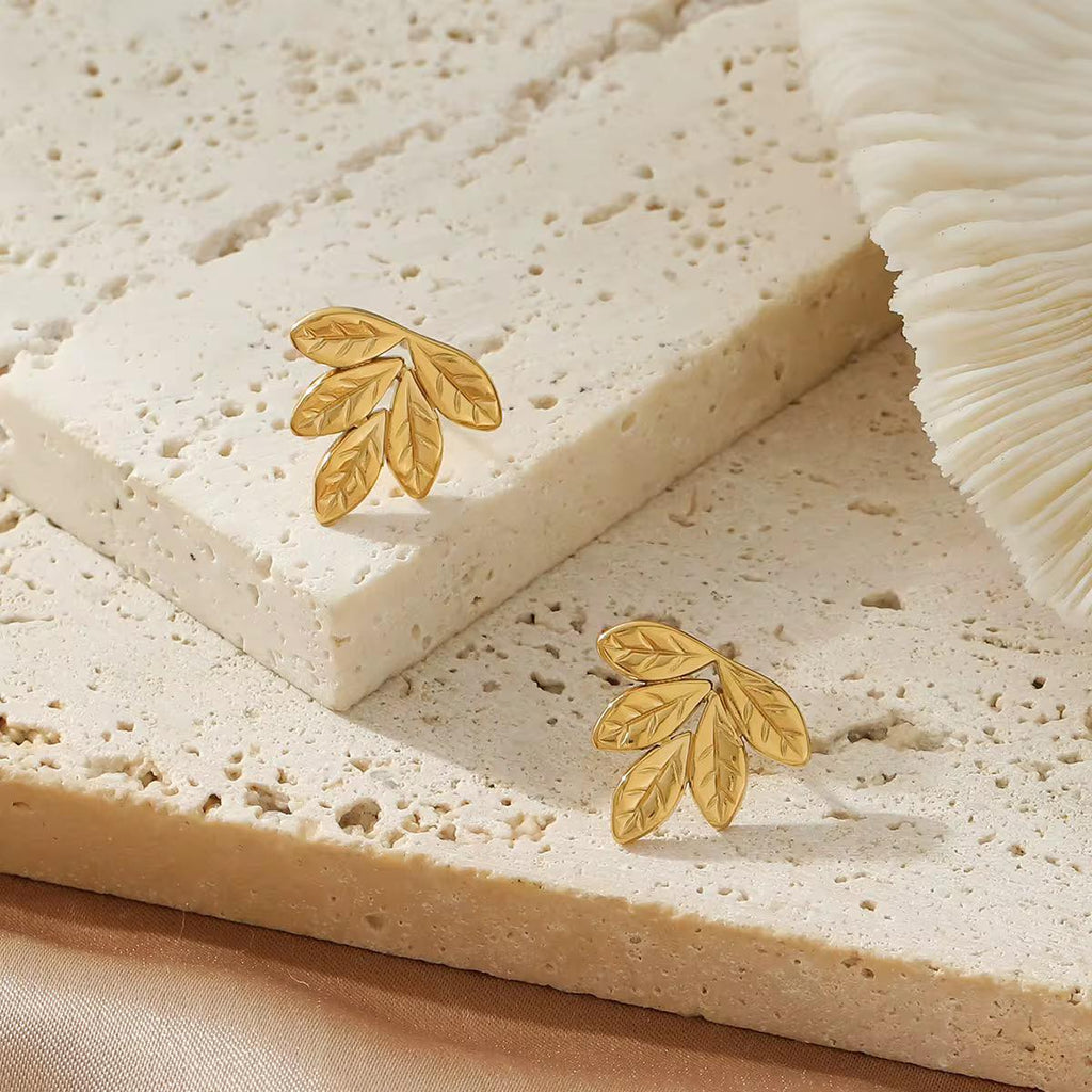 Boucles d'oreilles Feuille D'or