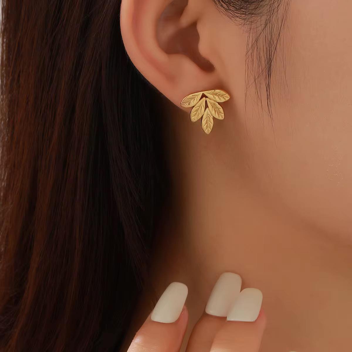 Boucles d'oreilles Feuille D'or